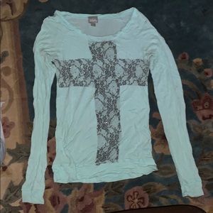 Blue long sleeve top